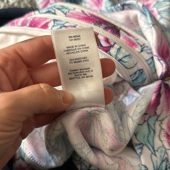 TOMMY BAHAMA Womens Hibiscus Tropical Floral Active Zip Up Jacket XS - Picture 7 of 7